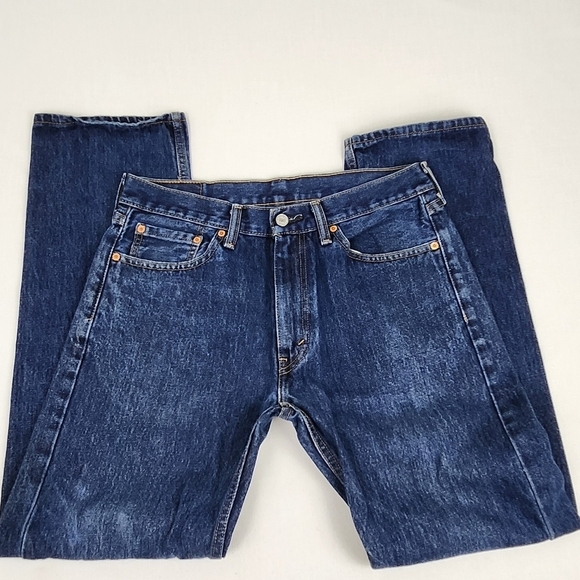 Levis 505 Straight Leg Medium Wash 100% Cotton Denim Jeans 33 × 32 - Picture 3 of 9